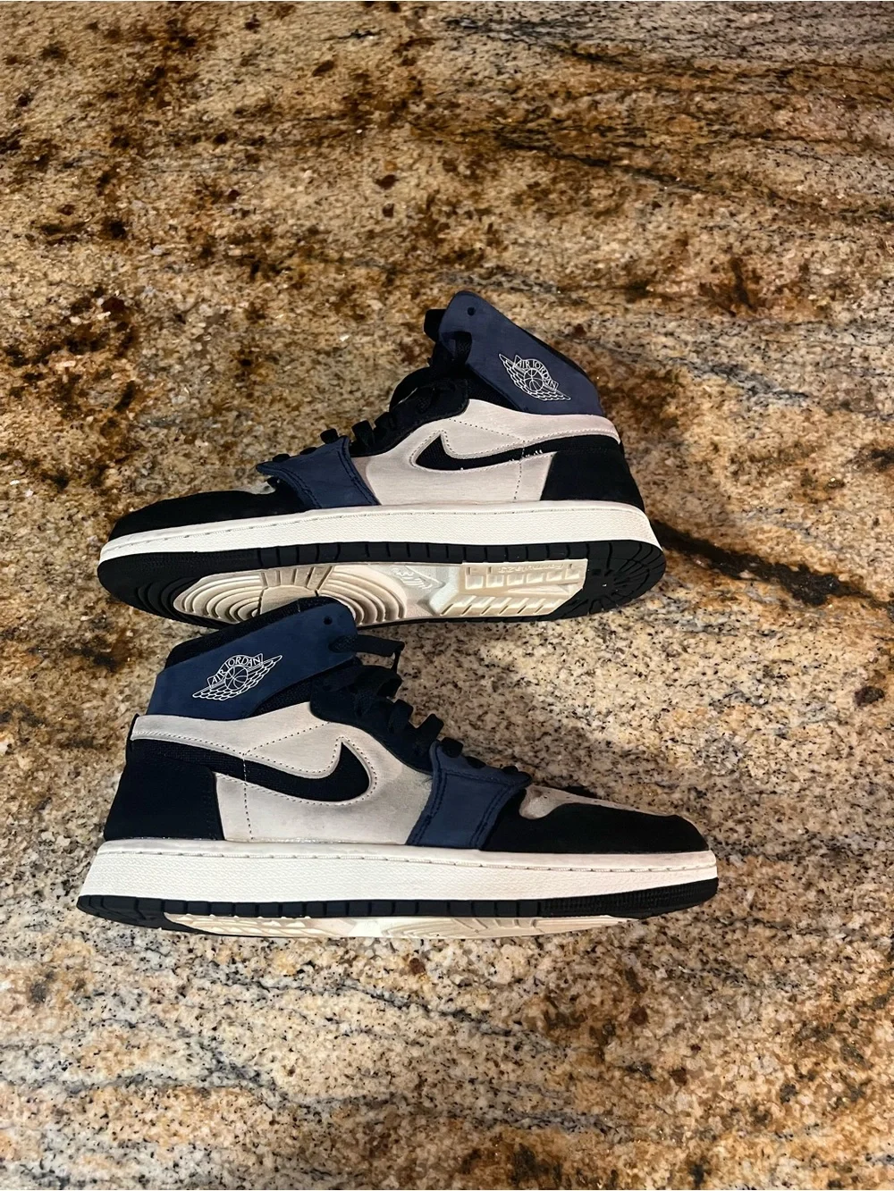 Jordan 1 Mid Men’s Sneakers — Black, Navy, Cream